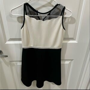 By & By Girls Black & White Mesh Dress